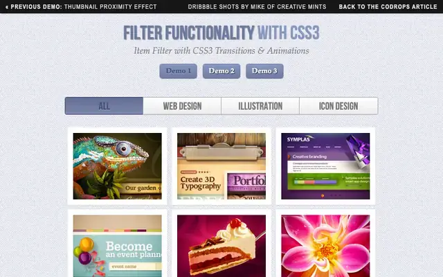 Filter Functionality with CSS3 Filter Functionality with CSS3