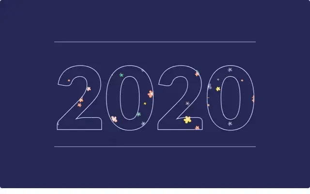 2020数字填充背景CSS3动画