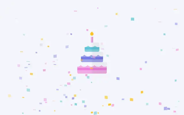 纸屑飘落生日蛋糕CSS3特效