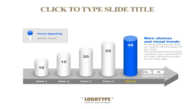 3D立体PPT柱形图模板素材 - 云猴子