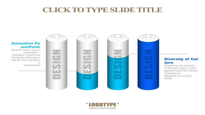 3D立体PPT柱形图模板素材 - 云猴子