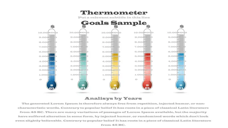 创意温度计形PPT柱形图,柱状图,PPT图表,第2张 创意温度计形PPT柱形图 - 云猴子
