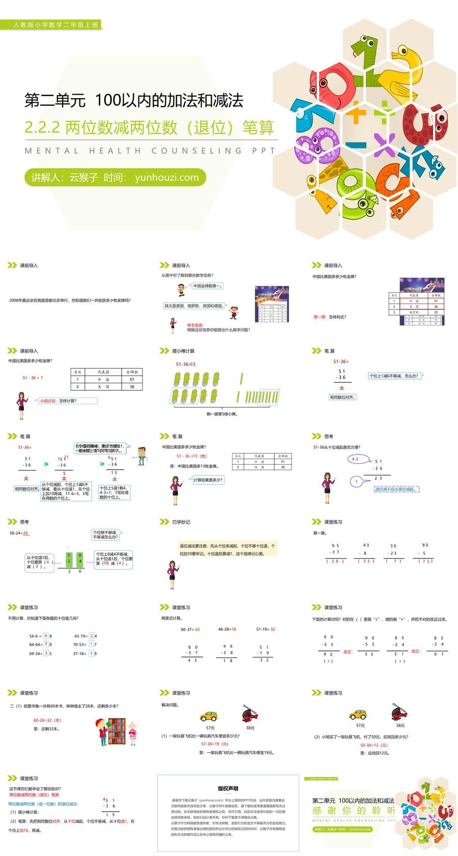 《两位数减两位数（退位）笔算》人教版小学数学二年级上册PPT课件（第2.2.2课时）,《两位数减两位数（退位）笔算》人教版小学数学二年级上册PPT课件（第2.2.2课时）.jpg,人教版小学数学二年级上册,PPT课件,两位数减两位数（退位）笔算,第1张